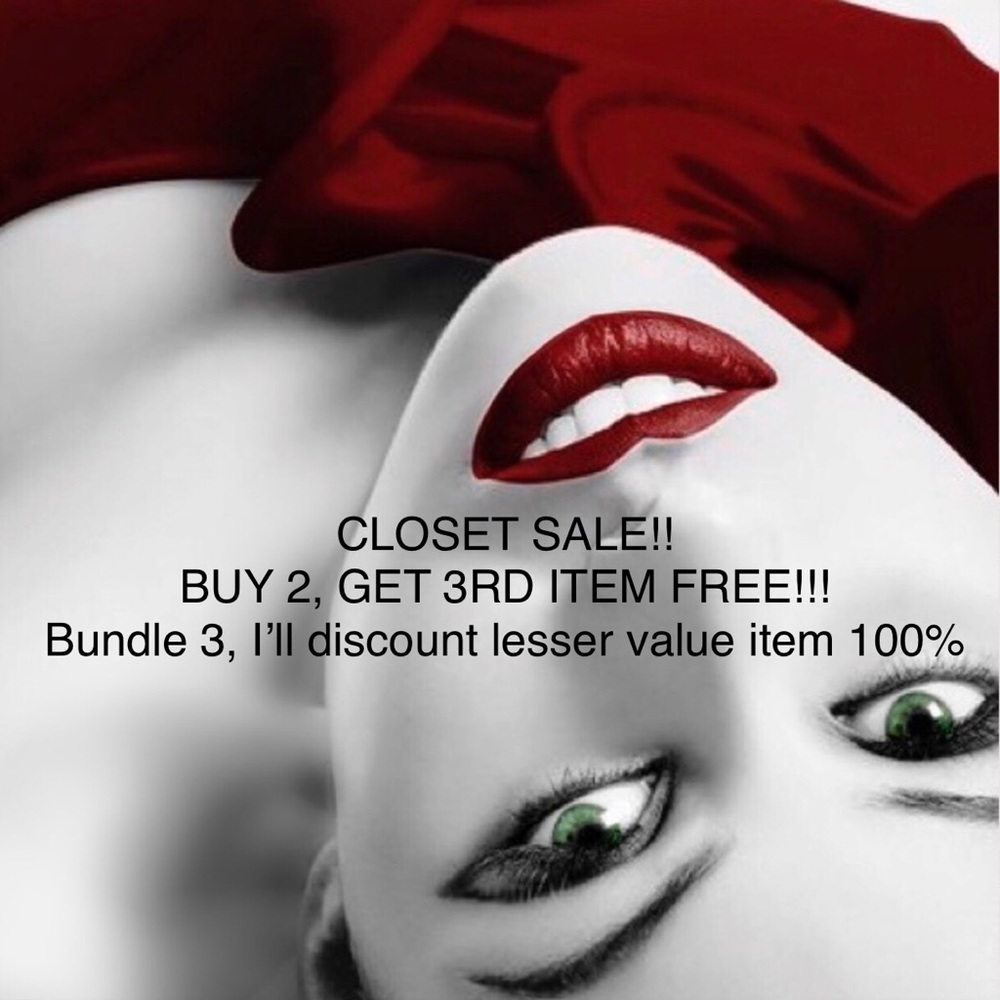 Closet sale!! Entire closet on sale, buy 2 get 1 free (equal or lesser value)